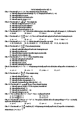 Trắc nghiệm Hàm số 12